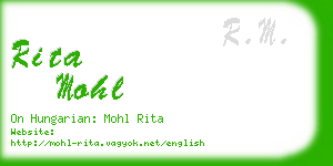 rita mohl business card